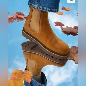 Birkenstock size 39 Women's Mink (gold- Brown) Suede Ankle Boots slip on -